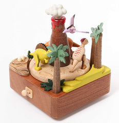 Wooden Volcano & Dinosaur Music Box