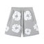 Denim Tears Cotton Wreath Graphic Shorts - Heather Grey / Relaxed Streetwear Fit