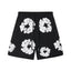 Denim Tears Cotton Wreath Graphic Shorts - Black / Relaxed Streetwear Fit
