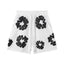 Denim Tears Cotton Wreath Graphic Shorts - White/Black / Relaxed Streetwear Fit