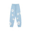 "Denim Tears" Light Blue Floral Pattern Oversized Sweatpants