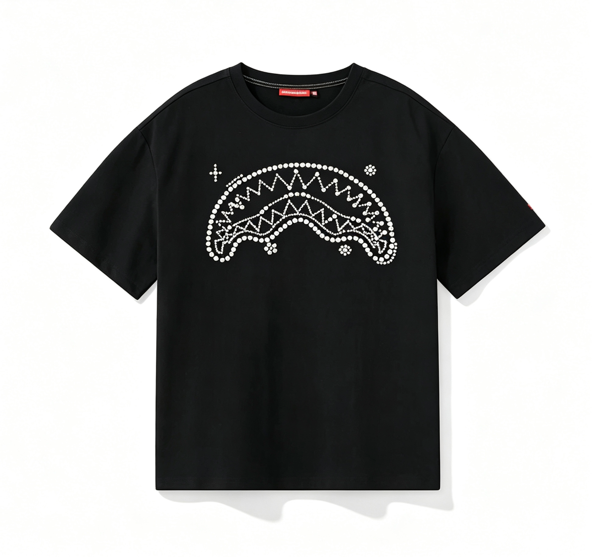 SprayGround Summer Shark Mouth Pearl T-shirt Men's and Women's Loose Sunscreen Cool American Top T-shirt Short Sleeve