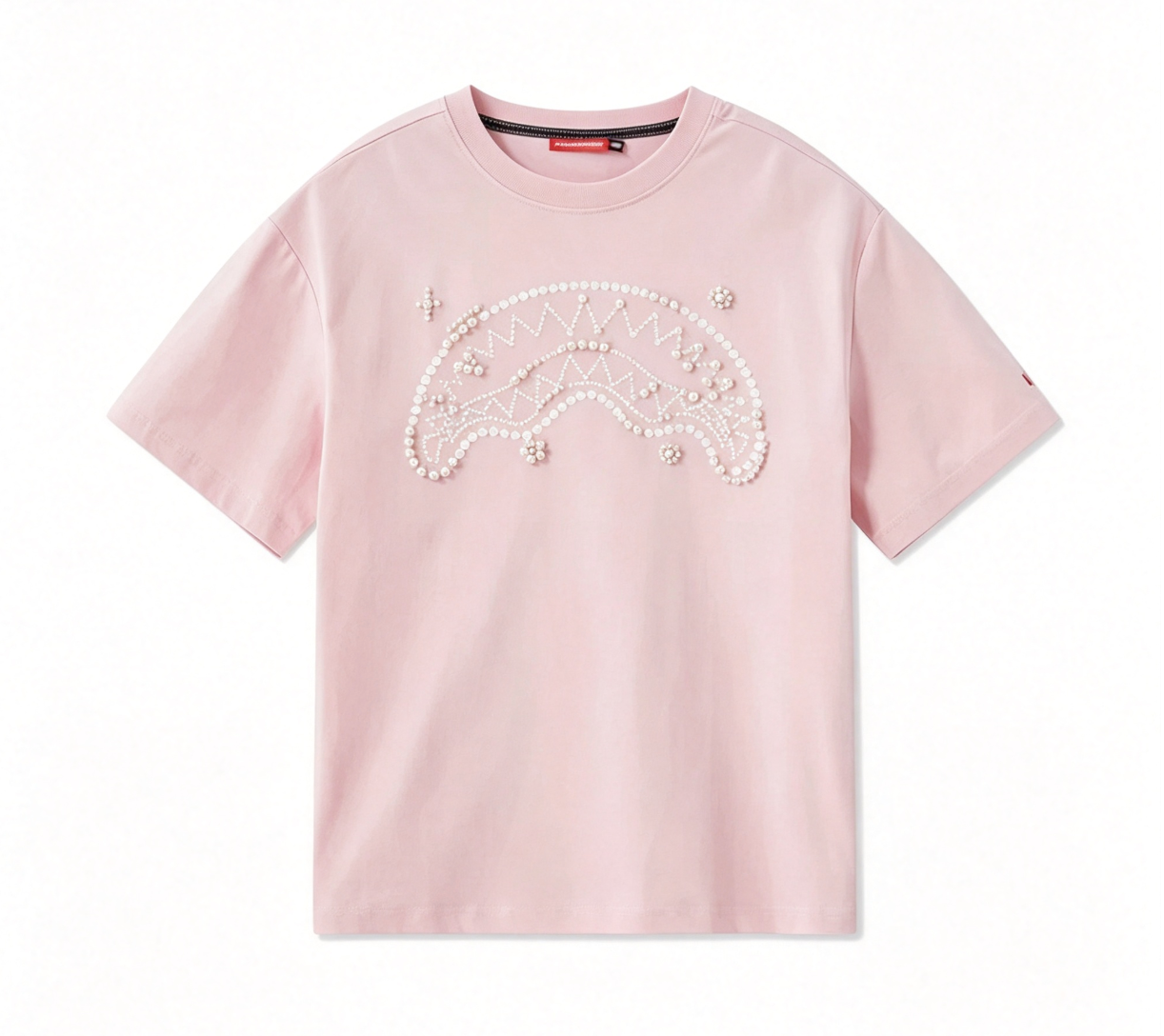SprayGround Summer Shark Mouth Pearl T-shirt Men's and Women's Loose Sunscreen Cool American Top T-shirt Short Sleeve