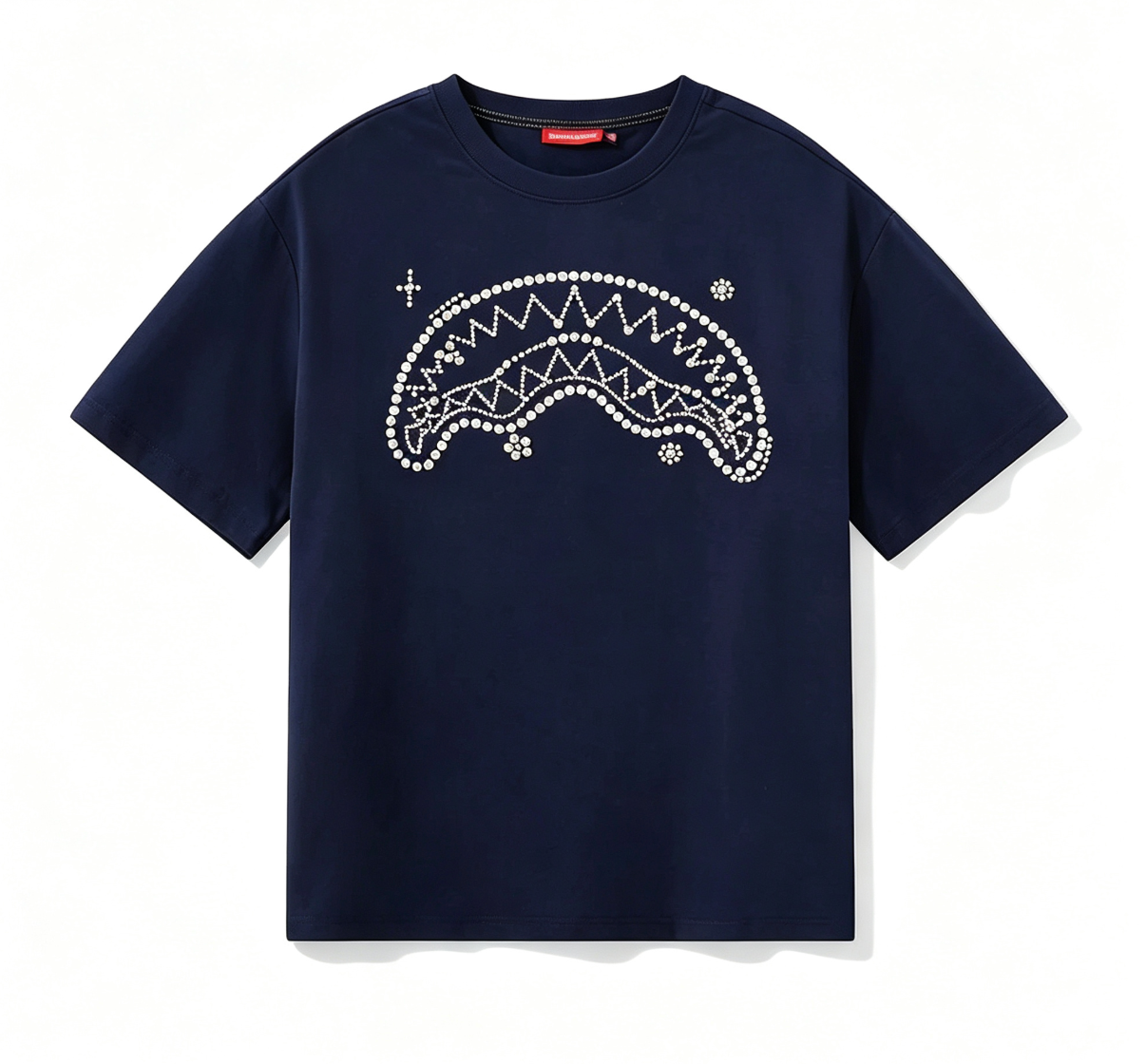 SprayGround Summer Shark Mouth Pearl T-shirt Men's and Women's Loose Sunscreen Cool American Top T-shirt Short Sleeve