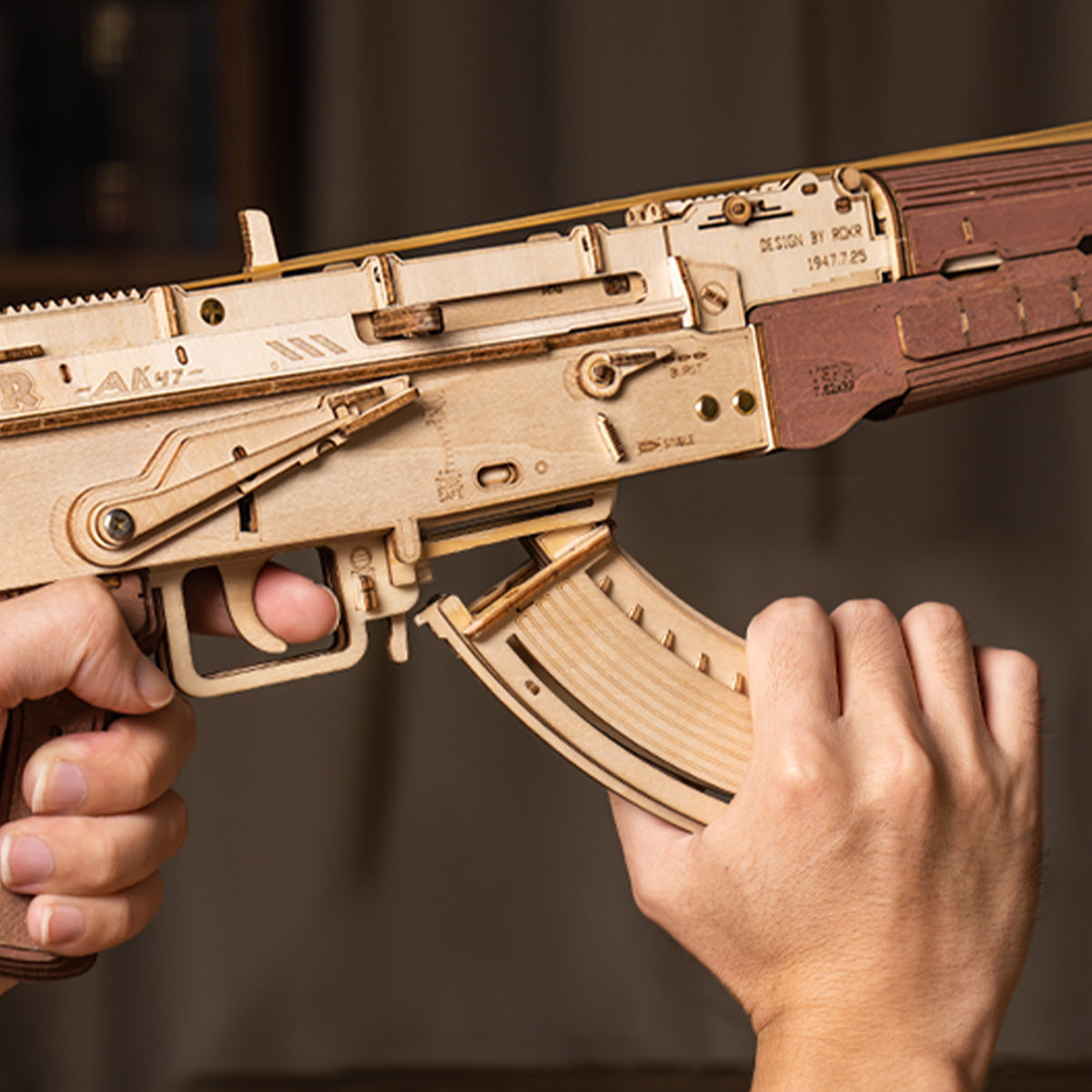 ROKR AK-47 Assault Rifle Toy Gun 3D Wooden Puzzle LQ901