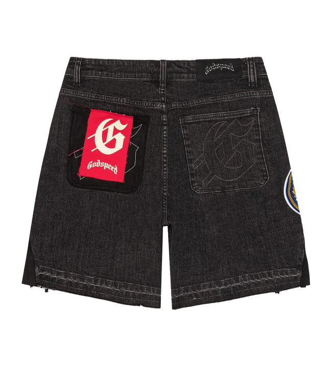 Godspeed Patchwork Denim Shorts V2 Black Main Image
