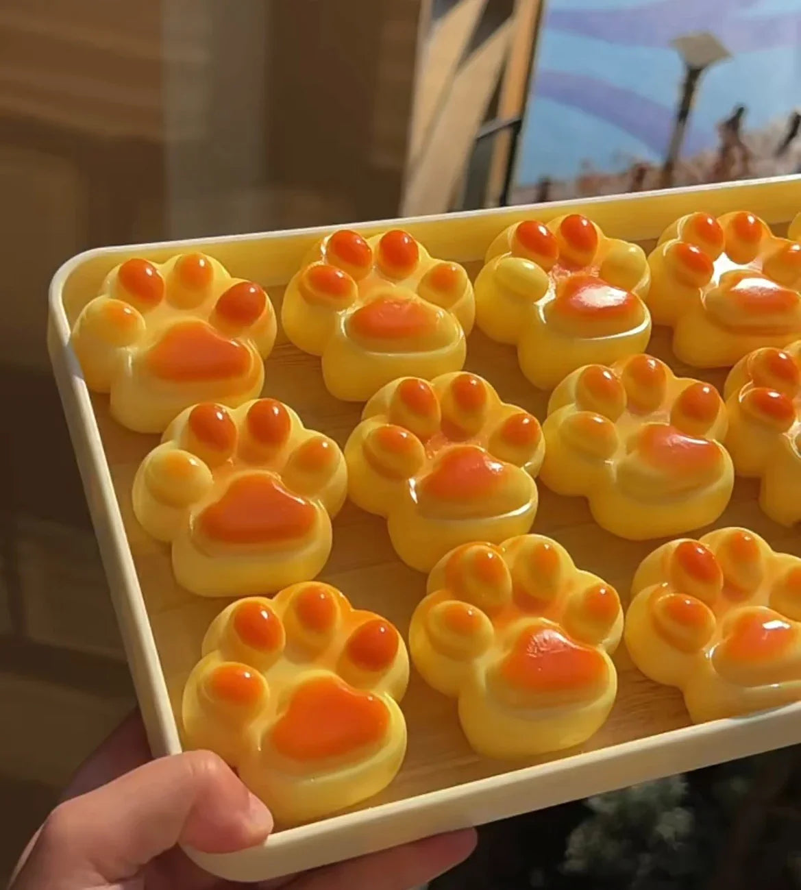 Handmade Silicone Caramel Cat Paw Stress Relief Squishy Toy