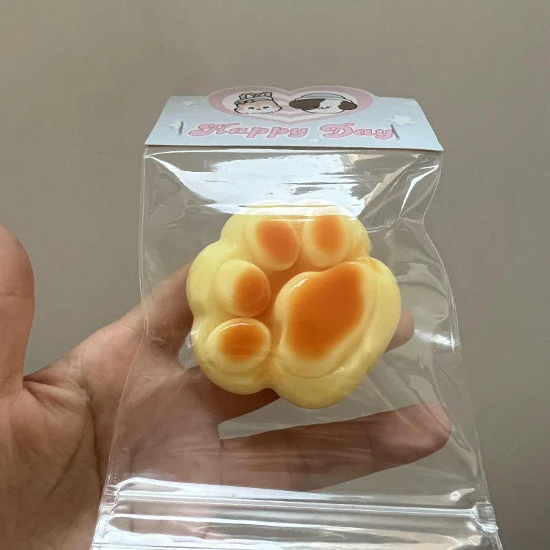 Handmade Silicone Caramel Cat Paw Stress Relief Squishy Toy