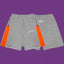 Roughplay Small Logo Track Shorts - Light Grey/Orange