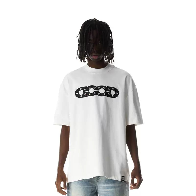 Zhu Zhixin's GOODBRAND color diamond logo hollow foam GOOD short sleeved T-shirt for both men and women