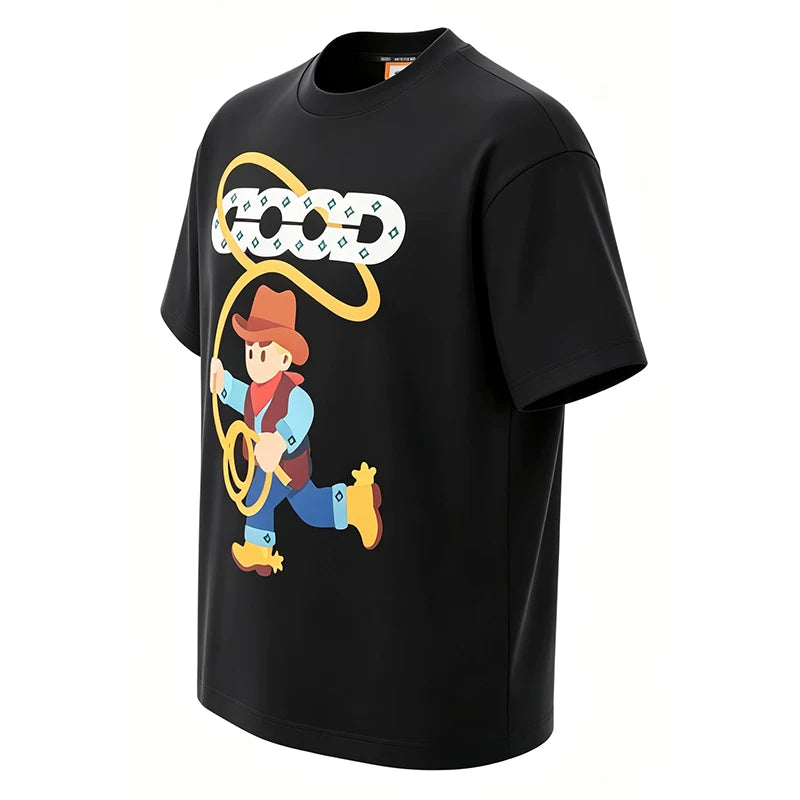 GOODBRAND M26SS Year of the Horse Cute Foam Cowboy Gemstone Light Luxury Fashion Short Sleeve T-shirt for Men and Women