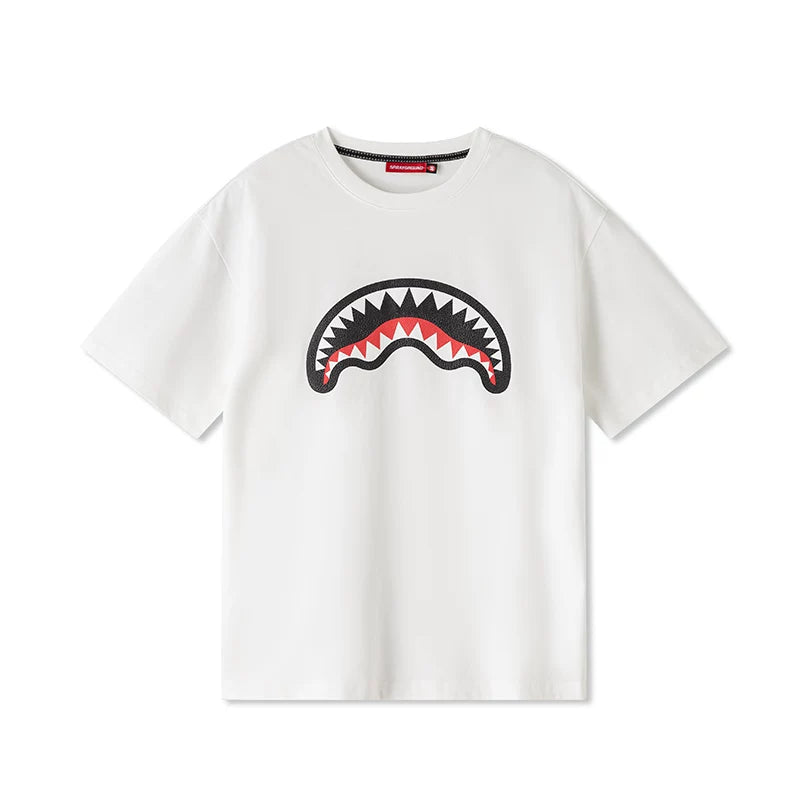 SprayGround Shark Mouth 2026 Casual Printed Short Sleeve Men's American Loose Couple T-shirt Top Summer