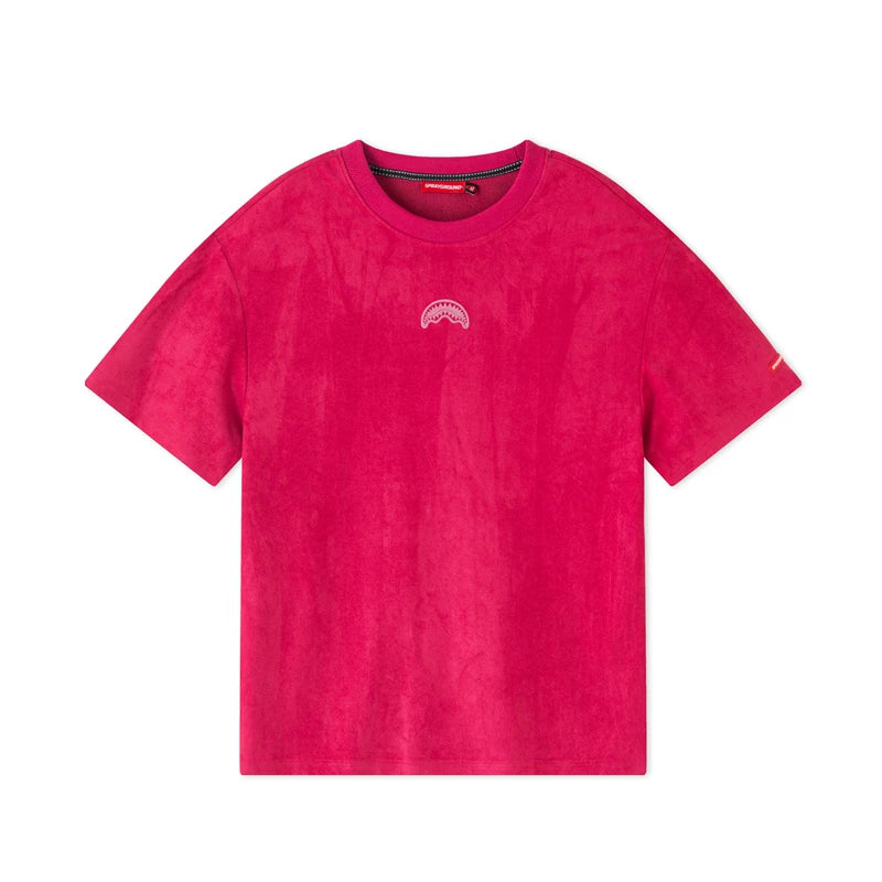 SprayGround Shark Mouth Casual Men's and Women's T-shirts American Trendy Suede Loose T-shirt Short Sleeve Top Summer