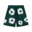 Denim Tears Cotton Wreath Graphic Shorts - Dark Green / Relaxed Streetwear Fit