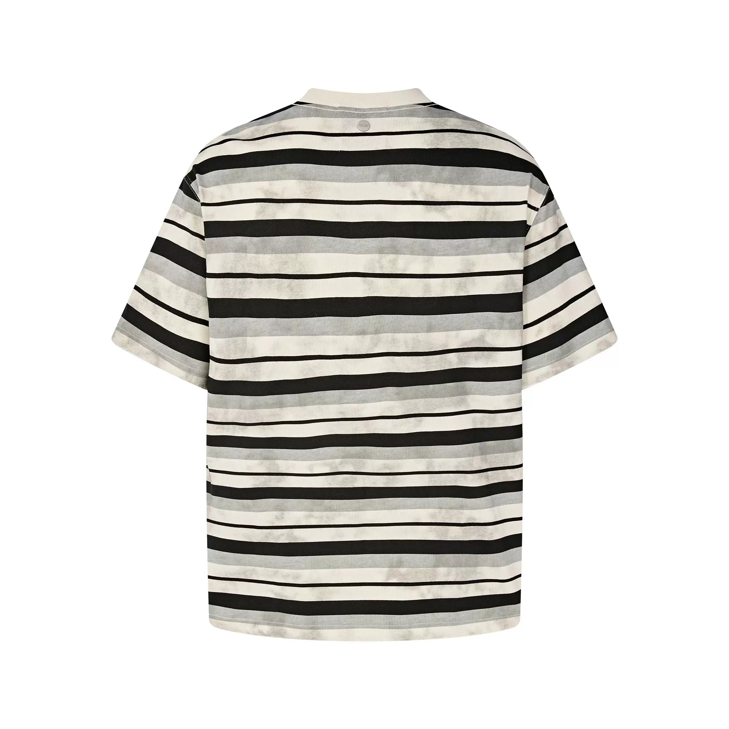 GOODBRAND 26SS Cash Wash Damaged Dirty GOOD Striped Round Neck Short Sleeve T-shirt Unisex