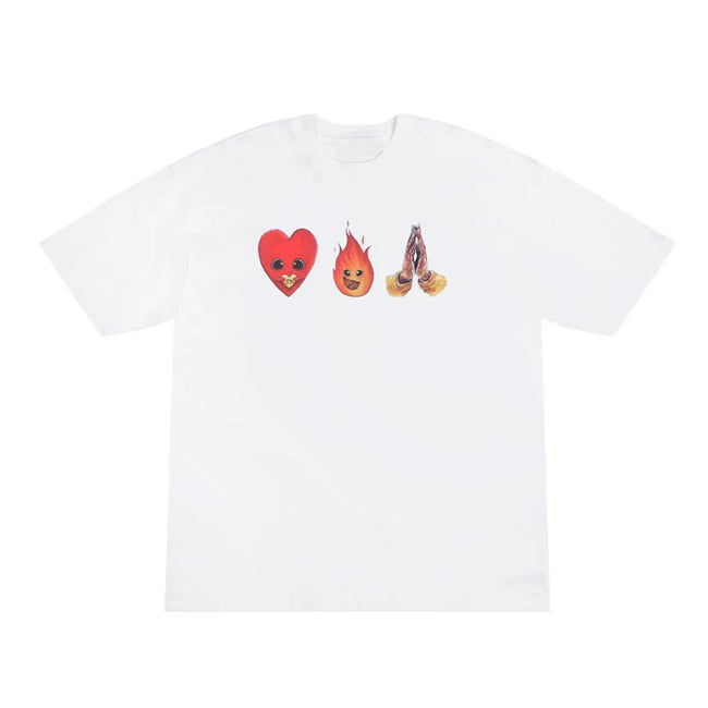 Drew BIEBER Smiley Love Flame Niche Trendy Brand Unisex Cotton Loose and Versatile FG Short Sleeve T-shirt (1) Hover Image