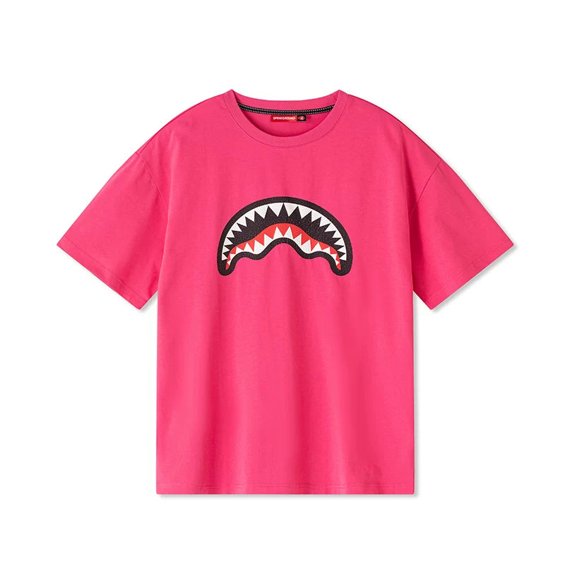SprayGround Shark Mouth 2026 Casual Printed Short Sleeve Men's American Loose Couple T-shirt Top Summer
