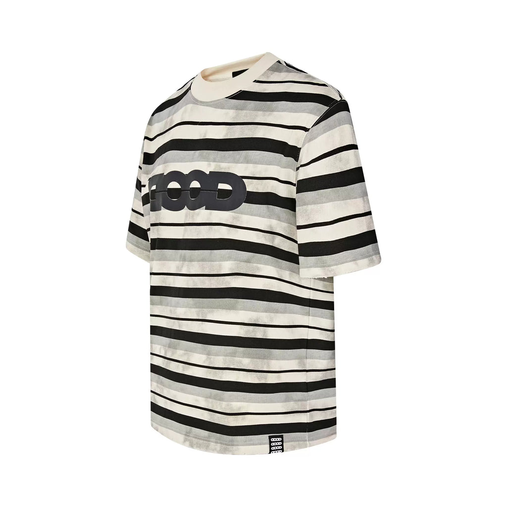 GOODBRAND 26SS Cash Wash Damaged Dirty GOOD Striped Round Neck Short Sleeve T-shirt Unisex