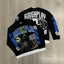 Roughplay Skull Graphic Heavyweight Long-Sleeve Tee - Black/Blue