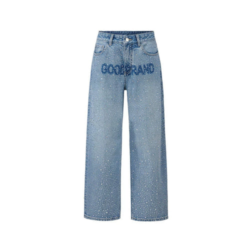GOODBRAND 25FW Full Diamond Letter Light Luxury Fashion Jeans for Men and Women