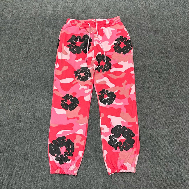 "Denim Tears" Pink Camo Floral Pattern Oversized Sweatpants Hover Image