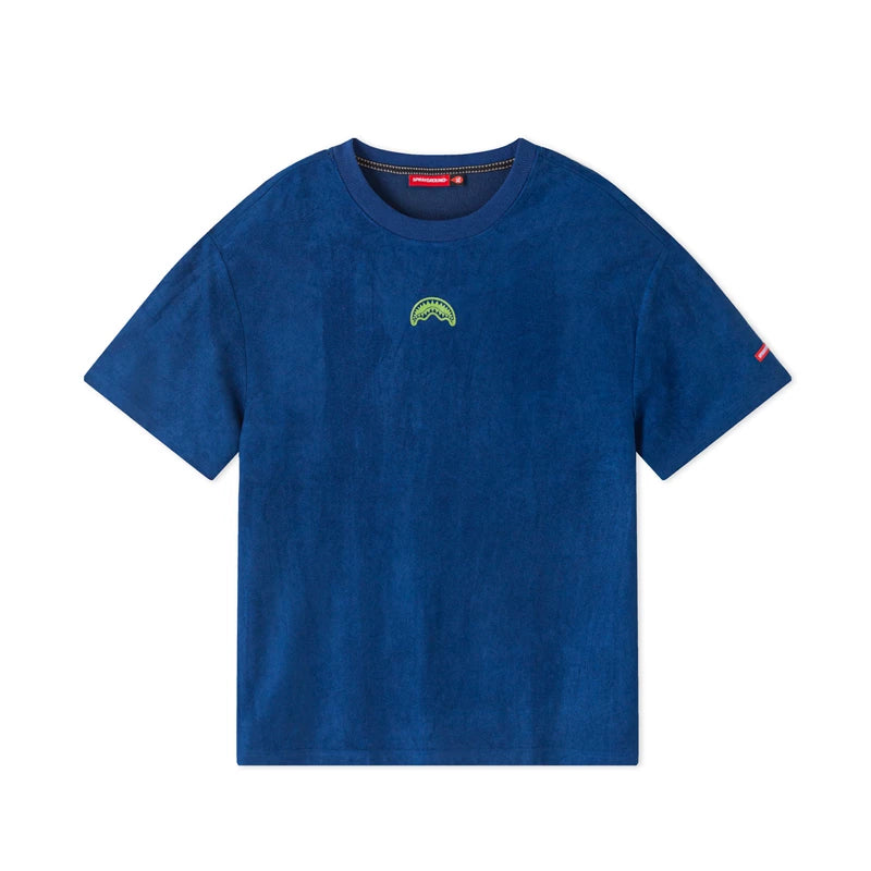 SprayGround Shark Mouth Casual Men's and Women's T-shirts American Trendy Suede Loose T-shirt Short Sleeve Top Summer