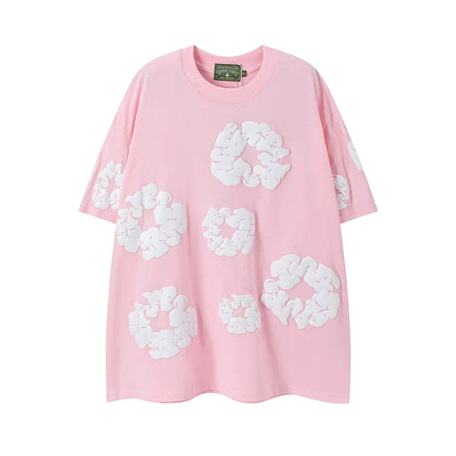 Denim Tears Cotton Wreath Graphic T-Shirt - Pink / Oversized US Streetwear Hover Image