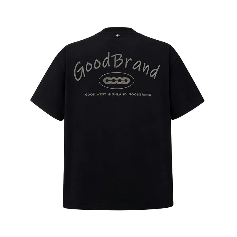 GOODBRAND's new floral and puppy glitter powder hot stamping light luxury high-end short sleeved T-shirt for both men and women, trendy
