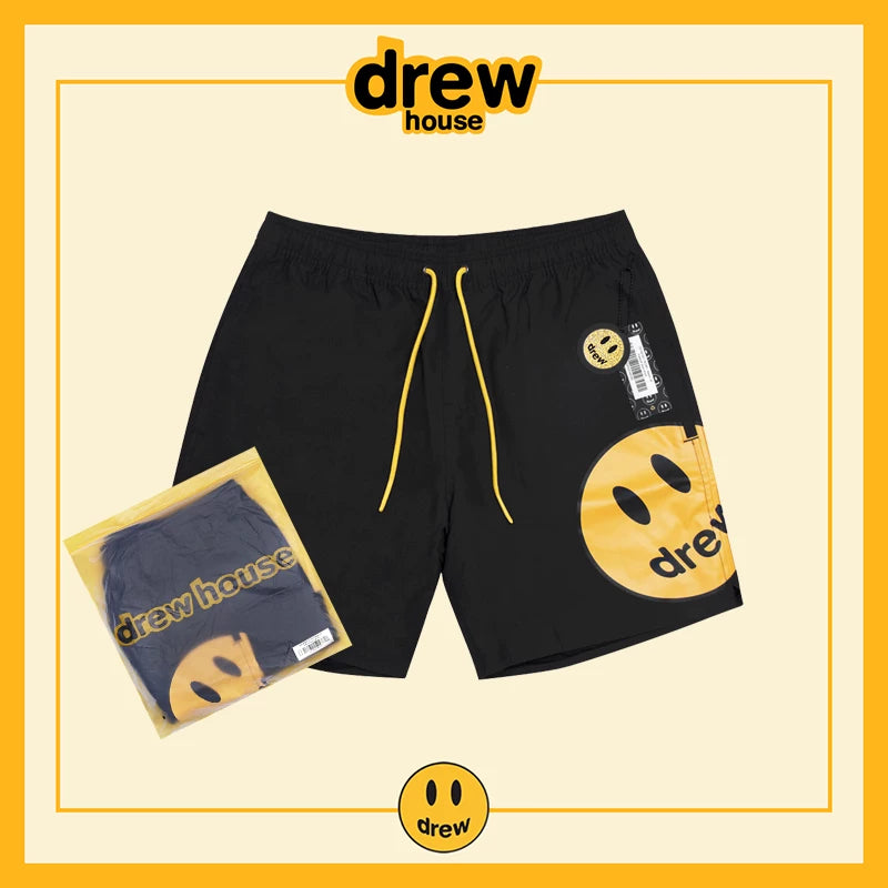 Drew BIEBER's smiling face is a niche American street fashion brand with loose and versatile beach swimming shorts for men and women (1)