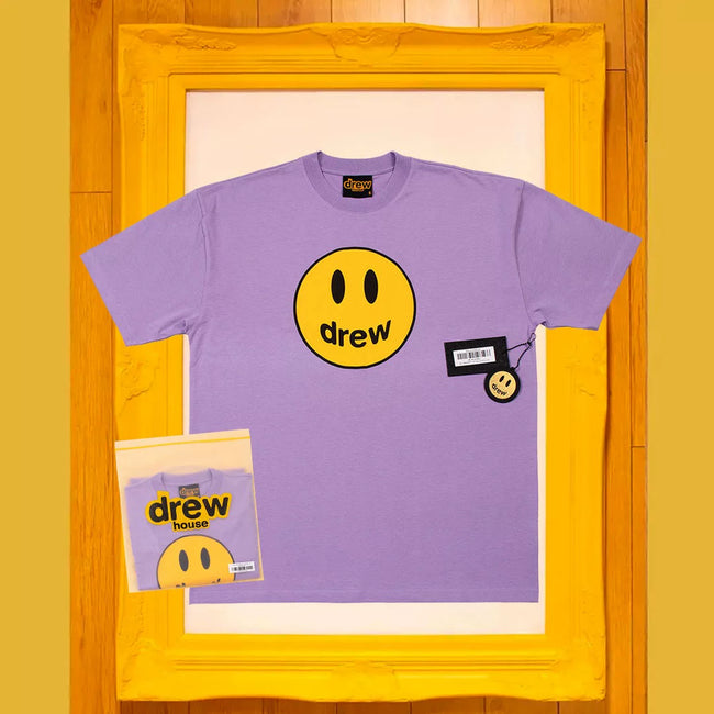 Drew BIEBER Smiling Justin Bieber Trendy Brand Male and Female Couple Same Style High Street Cotton FG Short sleeved T-shirt Summer (7) Hover Image