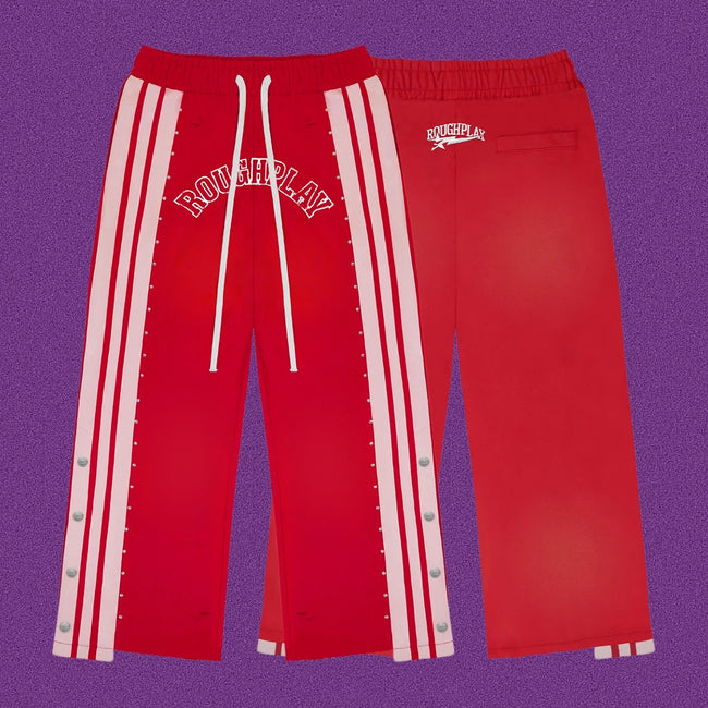 Roughplay Arch Logo Track Sweatpants - Red Hover Image