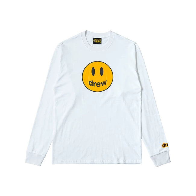 Drew BIEBER Smiling Trendy Brand Long Sleeve Justin Bieber Same Style High Street Fog Couple T-shirt Bottom Shirt (2) Hover Image