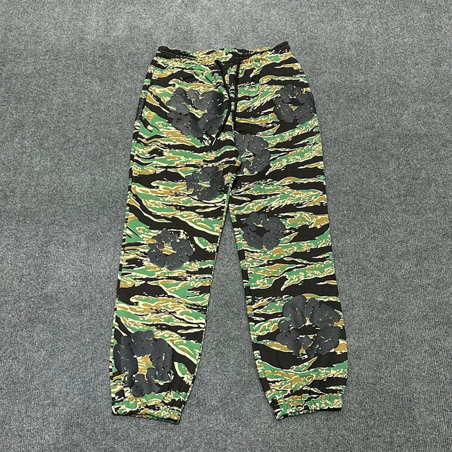 "Denim Tears" Green Camo Floral Pattern Oversized Sweatpants Hover Image