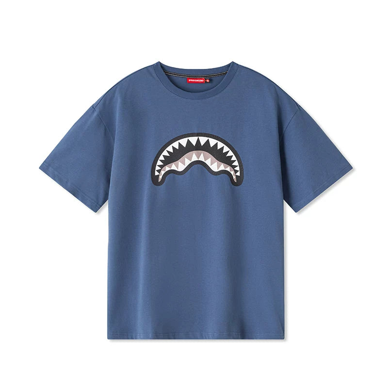 SprayGround Shark Mouth 2026 Casual Printed Short Sleeve Men's American Loose Couple T-shirt Top Summer