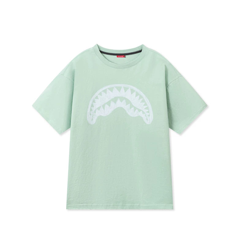 SprayGround Shark Mouth 2026 Graffiti Printed Short sleeved Men's and Women's Loose T-shirt Top Summer
