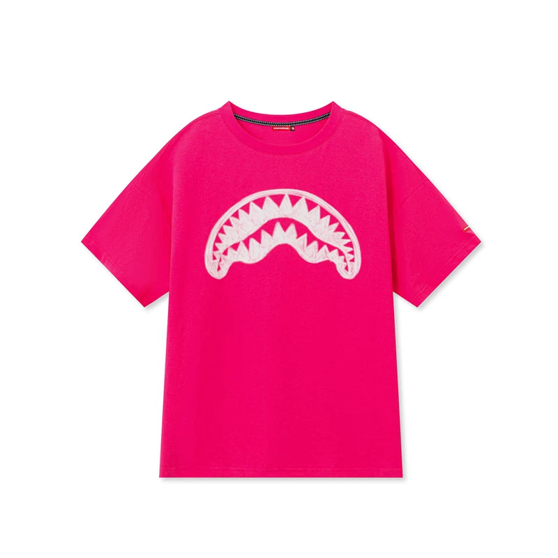 SprayGround Shark Mouth 2026 Graffiti Printed Short sleeved Men's and Women's Loose T-shirt Top Summer