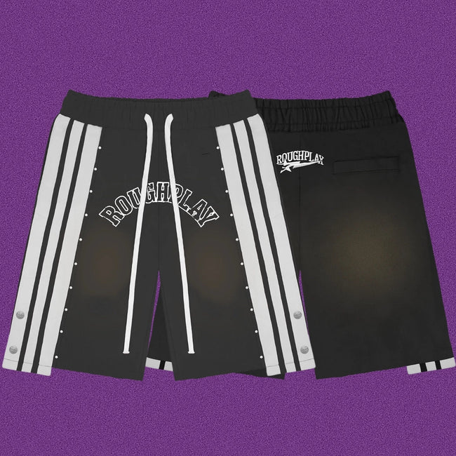 Roughplay Arch Logo Track Shorts - Black Hover Image