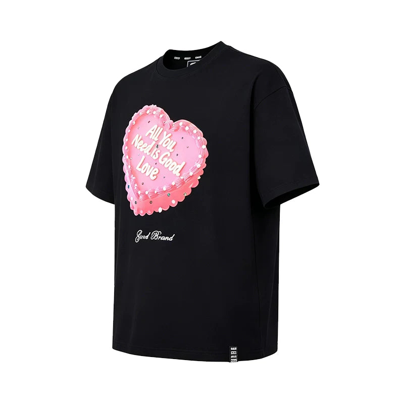GOODBRAND new 520 limited edition love cake foam hot diamond high-end short sleeved T-shirt for both men and women trendy