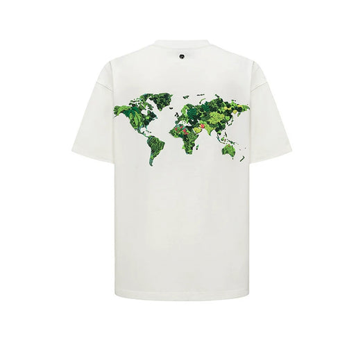 GOODBRAND 2026SS 3D Green Plant Embroidery Map Light Luxury Fashion Premium LOGO Short Sleeve T-shirt