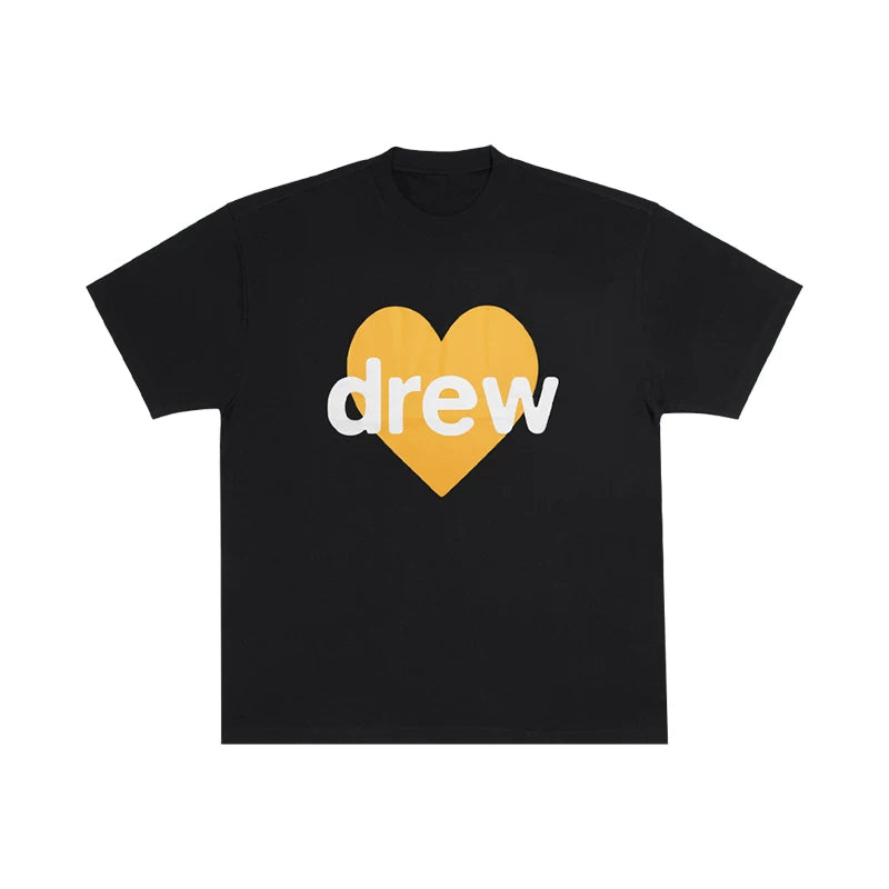 Drew BIEBER Smile Love Letter American Trendy Brand Men's and Women's Summer Cotton Loose and Versatile Short Sleeve T-shirt