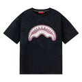 SPRAYGROUP Shark Mouth xRUNto Co branded Washed Used Top with Bear Print Fun Short Sleeve T-shirt