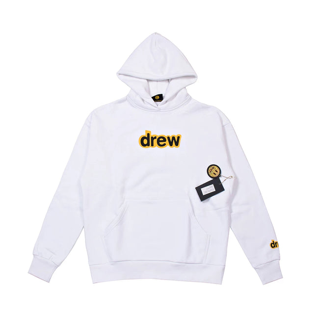 Drew BIEBER letter hoodie, Justin Bieber smiling face trendy brand for men and women, fog high street loose long sleeves with fleece (1) Hover Image