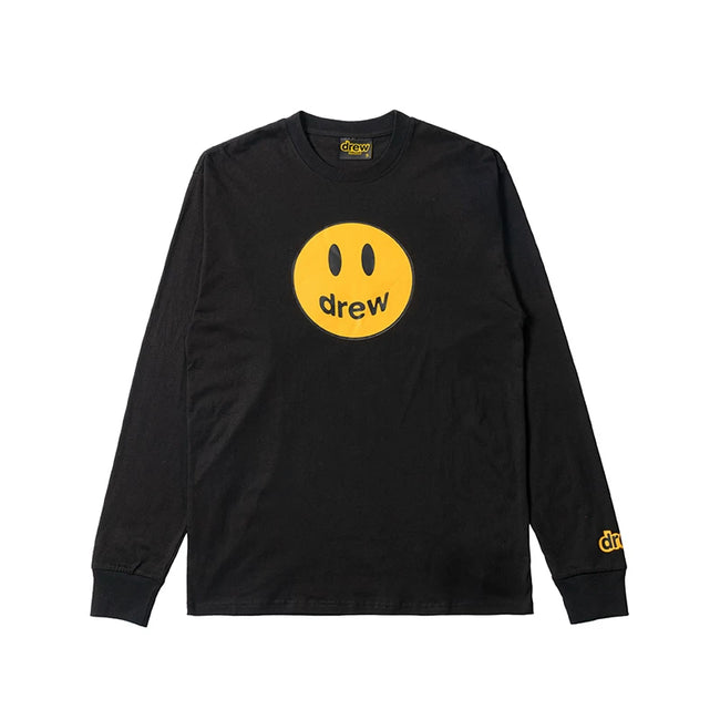 Drew BIEBER Smiling Trendy Brand Long Sleeve Justin Bieber Same Style High Street Fog Couple T-shirt Bottom Shirt (1) Hover Image