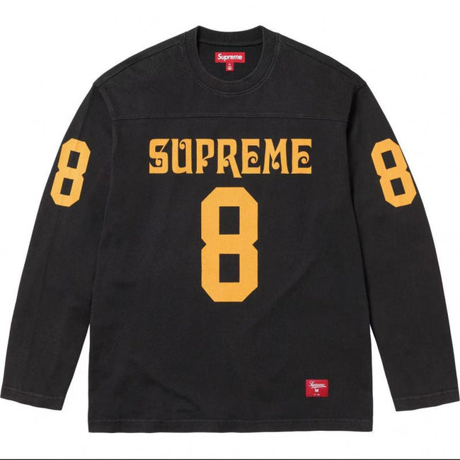 Supreme Number 8 Long Sleeve Top - Black / Yellow Hover Image