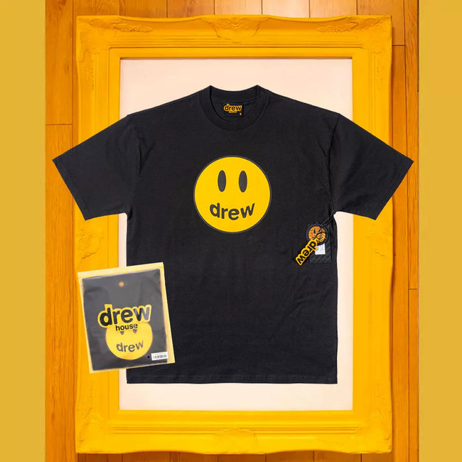 Drew BIEBER Smiling Justin Bieber Trendy Brand Male and Female Couple Same Style High Street Cotton FG Short sleeved T-shirt Summer (3) Hover Image