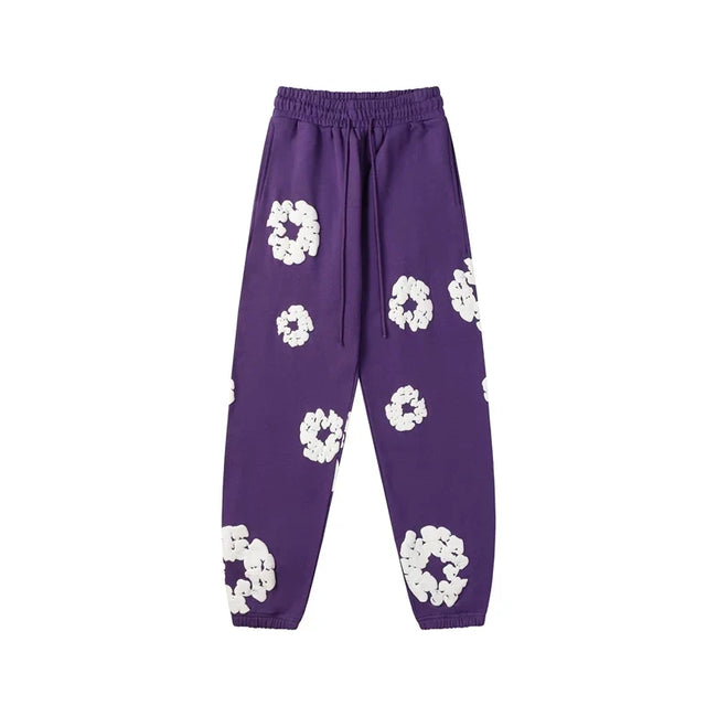 Denim Tears Cotton Wreath Graphic Sweatpants - Purple Hover Image