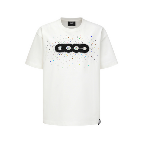 GOODBRAND 2026 GOOD Holiday Colorful Candy Gemstone Light Luxury Fashion Premium Printed Short sleeved T-shirt
