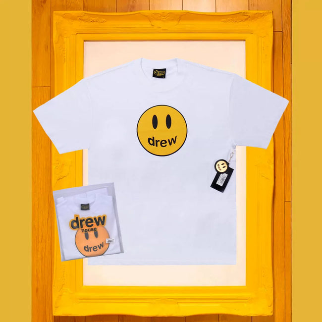 Drew BIEBER Smiling Justin Bieber Trendy Brand Male and Female Couple Same Style High Street Cotton FG Short sleeved T-shirt Summer (6) Hover Image