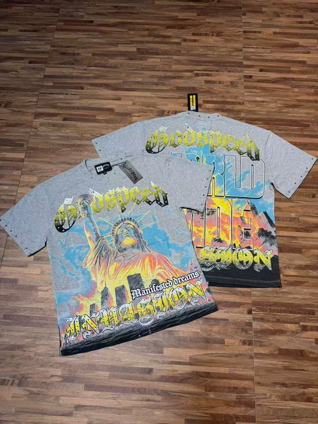 Godspeed Vintage Liberty Graphic T-Shirt – Grey Hover Image