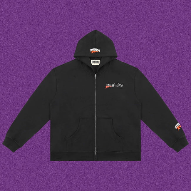 Roughplay Small Logo Full-Zip Hoodie - Black Hover Image
